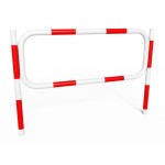 Bariera Drogowa 200x150(110) Typ Olsztyński - Do Wbetonowania, Biała z Czerwonymi Pasami  