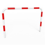 Bariera Drogowa 150x150(110) Bez Poprzeczki - Do Wbetonowania, Biała z Czerwonymi Pasami  