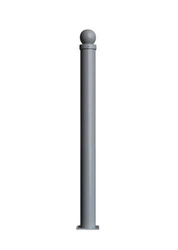 słupek szary z kulą 76,1 mm do przykręcenia.png