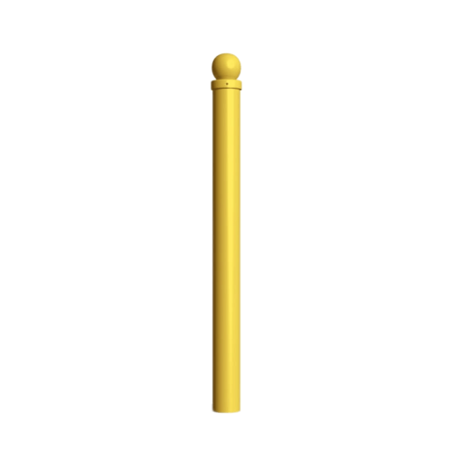 słupek żółty 76,1 mm z kulą do wbetonowania.png