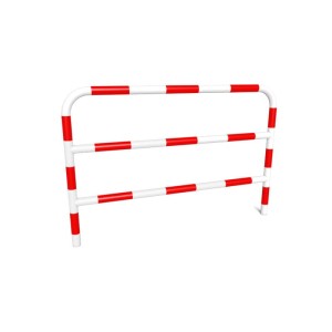 Bariera Drogowa 150x150(110) z Dwoma Poprzeczkami- Do Wbetonowania, Biała z Czerwonymi Pasami 2 x 48,3 mm Bariery drogowe do wbetonowania