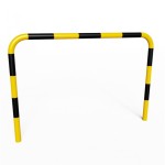 Bariera Drogowa 150x150(110) Bez Poprzeczki - Do Wbetonowania, Żółta z Czarnymi Pasami  